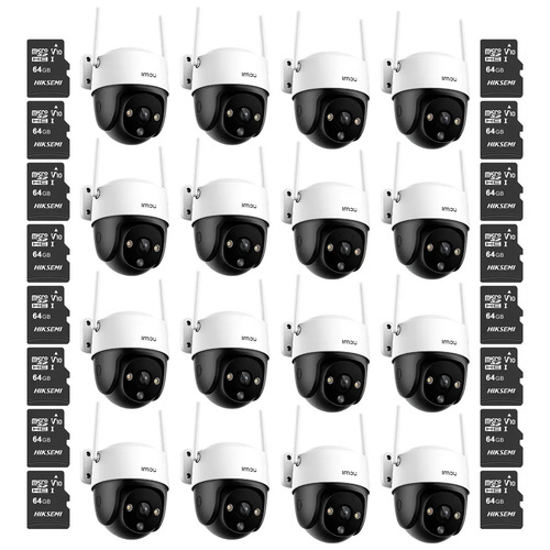 Kit Cronos 16 Cámaras de Seguridad Exterior Imou DK7 3MP Wi-Fi 6 + Microsd 64GB - IP66 360° Pan/Tilt Visión Nocturna Color 24/7 Audio Bidireccional Detección Humana Smart Tracking Alarma Activa – CCTV