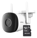 IMOU Camara Bullet Wifi de 4 Megapixeles F42N-PLUS-128 Con MicroSD 128gb y Letrero disuasivo H.265 Detección de Humanos 2.8 mm Microfono Integrado IP67 IR 30M Notificaciones de Alarmas F42N Compatible con Almacenamiento en la Nube