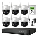 Imou Kit Videovigilancia 6 Cámaras IP PTZ Wifi de 2 MP IPC-S21FEN Cruiser SE+ / Microfono Altavoz y Visión Nocturna 24/7 / Grabación Continua + Disco Duro 3TB + DVR Turbo HD de 8MP 4K (IDS-7204HUHI-M1/S )