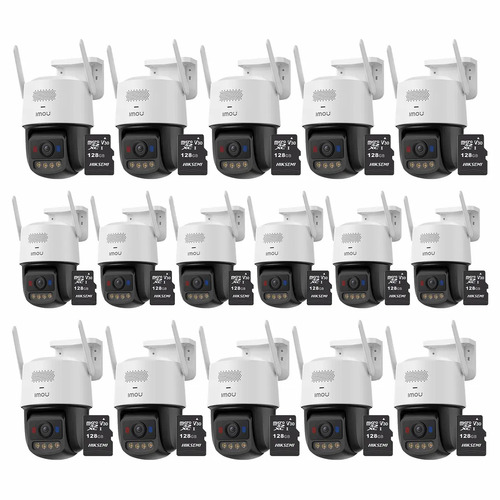 Kit Cronos 16 Cámaras de Seguridad Imou IPC-U7LN-6V0NE Titan Pro 6MP + Almacenamiento MicroSD 128GB - Visión Nocturna Color 30Mts WiFi Doble Banda Audio Bidireccional Detección Humana y Vehículos / Alarma Luces Rojas y Azul Sirena 125dB – Circuito Cerrado