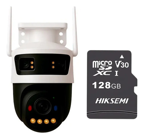 Kit cronos cámara de seguridad IMOU IPC-S7UN-11M0WED Cruiser Triple lente 11MP IP PT Wifi full Color Disuasión Activa Audio Bidireccional imou sense+ MicroSD 128GB+ accesorios kit IPC-11MOWED-128 CCTV