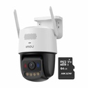 Kit Cronos 1 Cámara de Seguridad Imou IPC-U7LN-6V0NE Titan Pro 6MP + Almacenamiento MicroSD 64GB - Visión Nocturna Color 30Mts WiFi Doble Banda Audio Bidireccional Detección Humana y Vehículos / Alarma Luces Rojas y Azul Sirena 125dB – Circuito Cerrado