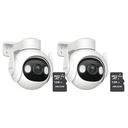 Kit cronos 2 cámaras de seguridad imou Cruiser 2 2k GS7EN-3M0WE IP WiFi video a Color 24/7 audio doble vía seguimiento y detección inteligente interiores/exteriores + 2 MicroSD 128 GB