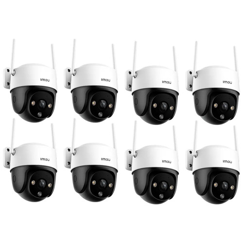 Kit Cronos 8 Cámaras de Seguridad Exterior Imou DK7 3MP Wi-Fi 6 IP66 360° Pan/Tilt Visión Nocturna Color 24/7 Audio Bidireccional Detección Humana Smart Tracking Alarma Activa + Almacenamiento SD/Nube – CCTV