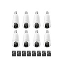 Kit cronos 8 cámaras IMOU BulbCam 3 Megapixeles IPC-K6C-3H1WEB Modo privacidad Detección de humanos & Vehículos Audio bidireccional video a color 24/7 + 2 MIcrosd 64Gb + accesorios