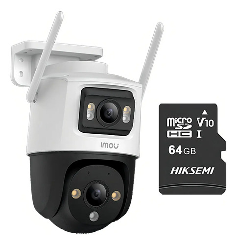 Imou Cámara de seguridad Cruiser 8MP IPC-S7XN-8M0WED-PLUS-64 Con MicroSD 64GB Doble Lente FULLCOLOR Imou Sense Alta definición Audio Doble Vía Detección de humanos 8M0WED Protección Exterior IP66