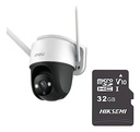 Imou Cámara IP PT Wifi 4Mp S42FN-PLUS-32 Con MicroSD 32gb y Letrero disuasivo Full Color  Audio 2 Vías 30M de Visión Nocturna 3.6mm Sirena y Luz Blanca H.265 Detección de Humanos S42FN Onvif