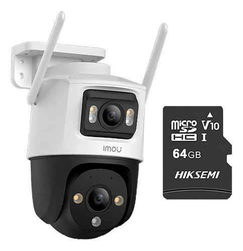 Imou Cámara de seguridad Cruiser 6MP IPC-S7XN-6M0WED-PLUS-64 Con MicroSD 64GB Doble Lente FULLCOLOR Imou Sense Alta definición Audio Doble Vía Detección de humanos 6M0WED Protección Exterior IP66