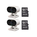 Kit cronos 2 cámaras Imou Ip Wifi 2mp C22FN-C Audio Bidireccional Detección De Humanos visión nocturna notificaciones instantáneas certificación IP65  + 2 Microsd 128 gb + Accesorios - Kit CCTV