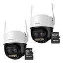 Kit Cronos 2 Cámaras de Seguridad Imou Cruiser Z IPC-S7DN-5M0WEZ 5MP Dual Wifi + Memoria Micro SD 64GB - Visión Nocturna Color 56Mts Zoom12X / Audio Bidireccional y Detección Humana/Vehículos – Circuito Cerrado