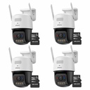 Kit Cronos 4 Cámaras de Seguridad Imou IPC-U7LN-6V0NE Titan Pro 6MP + Almacenamiento MicroSD 64GB - Visión Nocturna Color 30Mts WiFi Doble Banda Audio Bidireccional Detección Humana y Vehículos / Alarma Luces Rojas y Azul Sirena 125dB – Circuito Cerrado