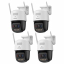 Kit Cronos 4 Cámaras de Seguridad Imou IPC-U7LN-6V0NE Titan Pro 6MP Visión Nocturna Color 30Mts WiFi Doble Banda Audio Bidireccional Detección Humana y Vehículos / Alarma Luces Rojas y Azul Sirena 125dB y Almacenamiento SD/Nube – Circuito Cerrado