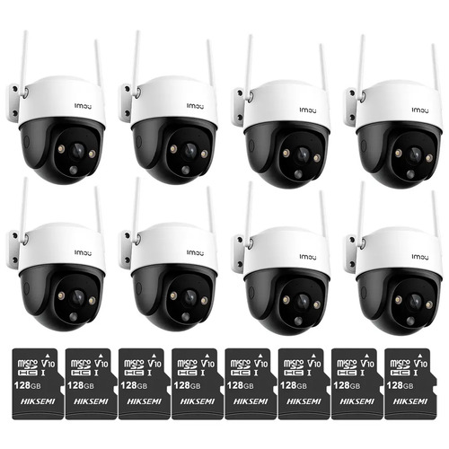 Kit Cronos 8 Cámaras de Seguridad Exterior Imou DK7 3MP Wi-Fi 6 + Microsd 128GB - IP66 360° Pan/Tilt Visión Nocturna Color 24/7 Audio Bidireccional Detección Humana Smart Tracking Alarma Activa – CCTV