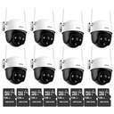 Kit Cronos 8 Cámaras de Seguridad Exterior Imou DK7 3MP Wi-Fi 6 + Microsd 128GB - IP66 360° Pan/Tilt Visión Nocturna Color 24/7 Audio Bidireccional Detección Humana Smart Tracking Alarma Activa – CCTV
