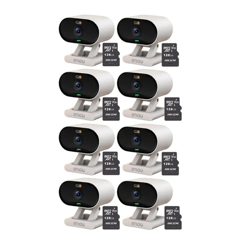 Kit cronos 8 cámaras Imou Ip Wifi 2mp C22FN-C Audio Bidireccional Detección De Humanos visión nocturna notificaciones instantáneas certificación IP65  + 8 Microsd 128 gb + Accesorios - Kit CCTV