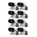 Kit cronos 8 cámaras Imou Ip Wifi 2mp C22FN-C Audio Bidireccional Detección De Humanos visión nocturna notificaciones instantáneas certificación IP65  + 8 Microsd 64gb + Accesorios - Kit CCTV