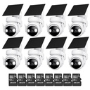 Kit Cronos 8 Cámaras Seguridad Exterior Imou Cell PT 4G con Panel Solar 3MP + 128GB MicroSD | IP66 360 Pan Tilt Visión Nocturna Color Audio Bidireccional Detección Humana Alarma Activa MicroSD Nube CCTV