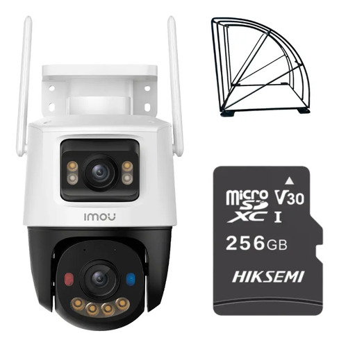 imou Cámara de seguridad IP PT IPC-S7XFN-8U0WED wifi cruiser dual 8MP fullcolor audio bidireccional alarma AUTO TRACKING + MicroSD 256GB + protección metálica + accesorios kit CCTV IPC-S7XFN-PLUS-256