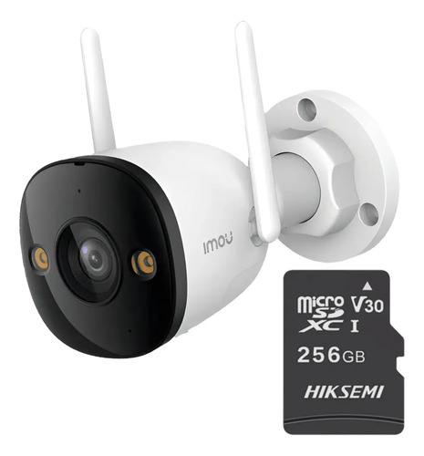 IMOU Cámara de seguridad IP Bullet Wifi 3 Mp IPC-S3EN-3M0WE-PLUS-256 Full Color IMOU Sense Visión Nocturna Inteligente Con MicroSD 256gb Audio Dos Vías Disuasión Activa 30 Mts IR Protección Exterior IP67 Máxima seguridad 3M0WE Detección de Humanos y vehículos
