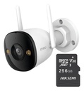 IMOU Cámara de seguridad IP Bullet Wifi 3 Mp IPC-S3EN-3M0WE-PLUS-256 Full Color IMOU Sense Visión Nocturna Inteligente Con MicroSD 256gb Audio Dos Vías Disuasión Activa 30 Mts IR Protección Exterior IP67 Máxima seguridad 3M0WE Detección de Humanos y vehículos
