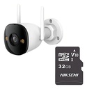 Imou Cámara de seguridad IP IPC-K3DN-3H0WF-P-32 + MicroSD 32GB Bullet WiFi 3MP micrófono integrado Fullcolor detección de humanos IR 30m CCTV protección IP67 Notificaciones 3H0WF Modo privacidad