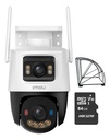 imou Cámara de seguridad IP PT IPC-S7XFN-8U0WED wifi cruiser dual 8MP fullcolor audio bidireccional alarma AUTO TRACKING + MicroSD 64GB + protección metálica + accesorios kit CCTV IPC-S7XFN-PLUS-64