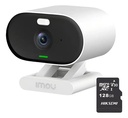 Imou Cámara IP WIFI 2MP C22FN-PLUS-128 Con MicroSD 128gb y Letrero disuasivo 2.8 mm IR 20m IP67 H.265 audio bidireccional C22FN detección de humanos