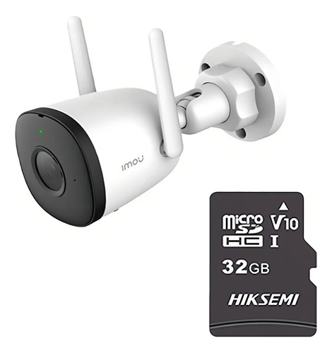 IMOU Camara Bullet Wifi de 4 Megapixeles F42N-PLUS-32 Con MicroSD 32gb y Letrero disuasivo H.265 Detección de Humanos 2.8 mm Microfono Integrado IP67 IR 30M Notificaciones de Alarmas F42N Compatible con Almacenamiento en la Nube