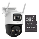 Imou & cronos Cámara de seguridad IPC-S7XN-10M0WED-P32 wifi IP PT Cruiser dual 10 MP (5+5) + MicroSD 32GB Audio Bidireccional Full Color Seguimiento Automático imou sense cctv S7XN Protección IP66