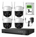 Imou Kit Videovigilancia 4 Cámaras  IP PTZ Wifi de 4 MP IPC-S41FEN Cruiser SE+ / Microfono Altavoz y Visión Nocturna 24/7 / Grabación Continua + Disco Duro 3TB + DVR Turbo HD de 8MP 4K (IDS-7204HUHI-M1/S )