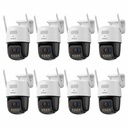 Kit Cronos 8 Cámaras de Seguridad Imou IPC-U7LN-6V0NE Titan Pro 6MP Visión Nocturna Color 30Mts WiFi Doble Banda Audio Bidireccional Detección Humana y Vehículos / Alarma Luces Rojas y Azul Sirena 125dB y Almacenamiento SD/Nube – Circuito Cerrado