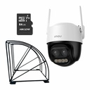 Kit Cronos 1 Cámara de Seguridad Imou Cruiser Z IPC-S7DN-5M0WEZ 5MP Dual Wifi + Memoria Micro SD 64GB + Protección Antivandalica - Visión Nocturna Color 56Mts Zoom12X / Audio Bidireccional y Detección Humana/Vehículos – Circuito Cerrado