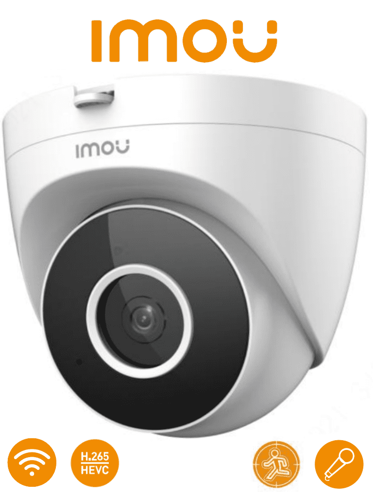 IMOU Turret SE - Camara IP Domo Wifi de 2 Megapixeles/ Lente de 2.8 mm/ 92 Grados de Apertura/ Micrófono Integrado/ IR de 30 Metros/ Detección de Humanos/ Notificaciones/ Uso Interior/ Ranura MicroSD