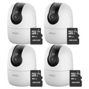 Kit Cronos 4 Cámaras Seguridad Interior Imou Ranger 2C Pro 3MP + 64GB MicroSD WiFi 360° Pan Tilt Visión Nocturna Color Audio Bidireccional Detección Humana Smart Tracking Alarma SD Nube CCTV