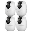 Kit Cronos 4 Cámaras Seguridad Interior Imou Ranger 2C Pro 3MP WiFi 360° Pan Tilt Visión Nocturna Color Audio Bidireccional Detección Humana Smart Tracking Alarma Activa SD Nube CCTV