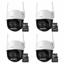 Kit Cronos 4 Cámaras de Seguridad Imou Cruiser Z IPC-S7DN-5M0WEZ 5MP Dual Wifi + Memoria Micro SD 64GB - Visión Nocturna Color 56Mts Zoom12X / Audio Bidireccional y Detección Humana/Vehículos – Circuito Cerrado