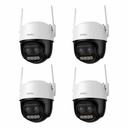 Kit Cronos 4 Cámaras de Seguridad Imou Cruiser Z IPC-S7DN-5M0WEZ 5MP Dual Wifi - Visión Nocturna Color 56Mts Zoom12X / Audio Bidireccional Detección Humana/Vehículos y Almacenamiento SD/Nube – Circuito Cerrado 