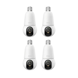 Kit cronos 4 cámaras IMOU BulbCam 5 Megapixeles IPC-K6C-5H1WEB Modo privacidad Detección de humanos & Vehículos Audio bidireccional video a color 24/7+ accesorios - KIt CCTV