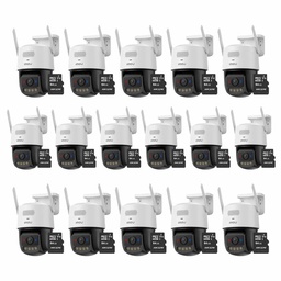 Kit Cronos 16 Cámaras de Seguridad Imou IPC-U7LN-6V0NE Titan Pro 6MP + Almacenamiento MicroSD 64GB - Visión Nocturna Color 30Mts WiFi Doble Banda Audio Bidireccional Detección Humana y Vehículos / Alarma Luces Rojas y Azul Sirena 125dB – Circuito Cerrado 