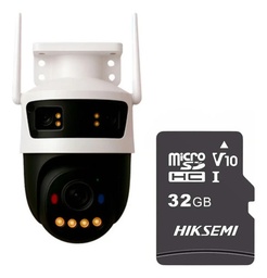 Kit cronos cámara de seguridad IMOU IPC-S7UN-11M0WED Cruiser Triple lente 11MP IP PT Wifi full Color Disuasión Activa Audio Bidireccional imou sense+ MicroSD 32GB+ accesorios kit IPC-11MOWED-32 CCTV