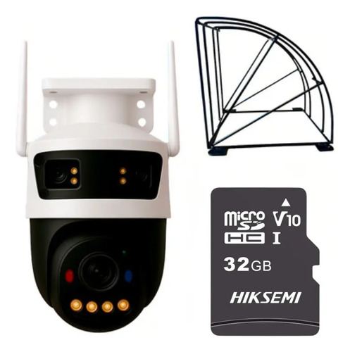 Kit cronos cámara de seguridad IMOU IPC-S7UN-11M0WED Triple lente 11MP 5+3+3 IP PT Wifi full Color Audio doble vía + MicroSD 32GB + protección metálica + accesorios kit CCTV IPC-11MOWED-32