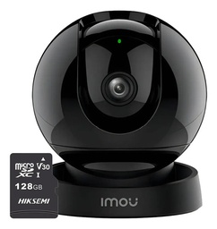 IMOU Cámara Domo IP PT REX 2D Wifi 3 MP IPC-GK2DN-3C0W-PLUS-128 Smart Tracking IR de 10 Metros Audio 2 Vias Microfono y Altavoz Integrados Alarma de Sonido Anormal Con MicroSD 128GB Detección de Humanos Modo Privacidad Máxima Seguridad GK2DN Fácil Instalación