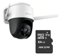 Imou Cámara IP PT Wifi 2 Mp S22FN-PLUS-64 Con MicroSD 64gb y Letrero disuasivo Full Color Audio 2 Vías 30M de Visión Nocturna 3.6mm Sirena y Luz Blanca H.265 Detección de Humanos Auto tracking S22FN Onvif