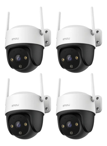 Kit Videovigilancia Cronos 4 Cámaras IMOU S41FEN ip rotación 355° audio bidireccional imagen a color 24/7 interiores/exteriores seguimiento inteligente + 4 MicroSD 64GB + Accesorios - Kit CCTV