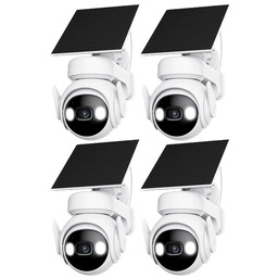 Kit Cronos 4 Cámaras Seguridad Exterior Imou Cell PT 4G con Panel Solar 3MP IP66 360° Pan Tilt Visión Nocturna Color Audio Bidireccional Detección Humana Alarma Activa MicroSD Nube CCTV 4G