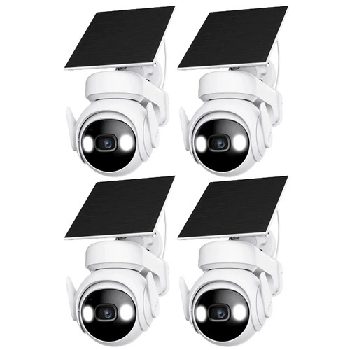 Kit Cronos 4 Cámaras Seguridad Exterior Imou Cell PT 4G con Panel Solar 3MP IP66 360° Pan Tilt Visión Nocturna Color Audio Bidireccional Detección Humana Alarma Activa MicroSD Nube CCTV 4G