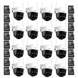 Kit Cronos 16 Cámaras de Seguridad Exterior Imou DK7 3MP Wi-Fi 6 + Microsd 64GB - IP66 360° Pan/Tilt Visión Nocturna Color 24/7 Audio Bidireccional Detección Humana Smart Tracking Alarma Activa – CCTV