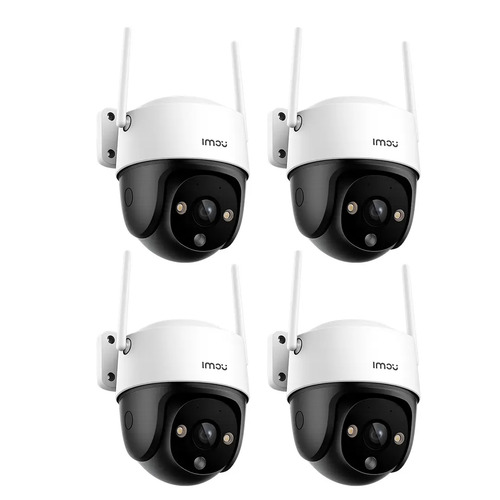 Kit Cronos 4 Cámaras de Seguridad Exterior Imou DK7 3MP Wi-Fi 6 IP66 360° Pan/Tilt Visión Nocturna Color 24/7 Audio Bidireccional Detección Humana Smart Tracking Alarma Activa + Almacenamiento SD/Nube – CCTV