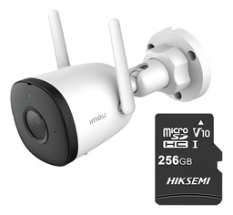 IMOU Camara Bullet Wifi de 4 Megapixeles F42N-PLUS-256 Con MicroSD 256gb y Letrero disuasivo H.265 Detección de Humanos 2.8 mm Microfono Integrado IP67 IR 30M Notificaciones de Alarmas F42N Compatible con Almacenamiento en la Nube