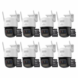 Kit Cronos 8 Cámara de Seguridad Imou IPC-U7LN-6V0NE Titan Pro 6MP + Almacenamiento MicroSD 128GB - Visión Nocturna Color 30Mts WiFi Doble Banda Audio Bidireccional Detección Humana y Vehículos / Alarma Luces Rojas y Azul Sirena 125dB – Circuito Cerrado 